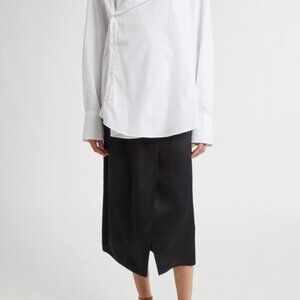 JW Anderson twist waist Black Midi Satin Skirt UK size 12, US size 8